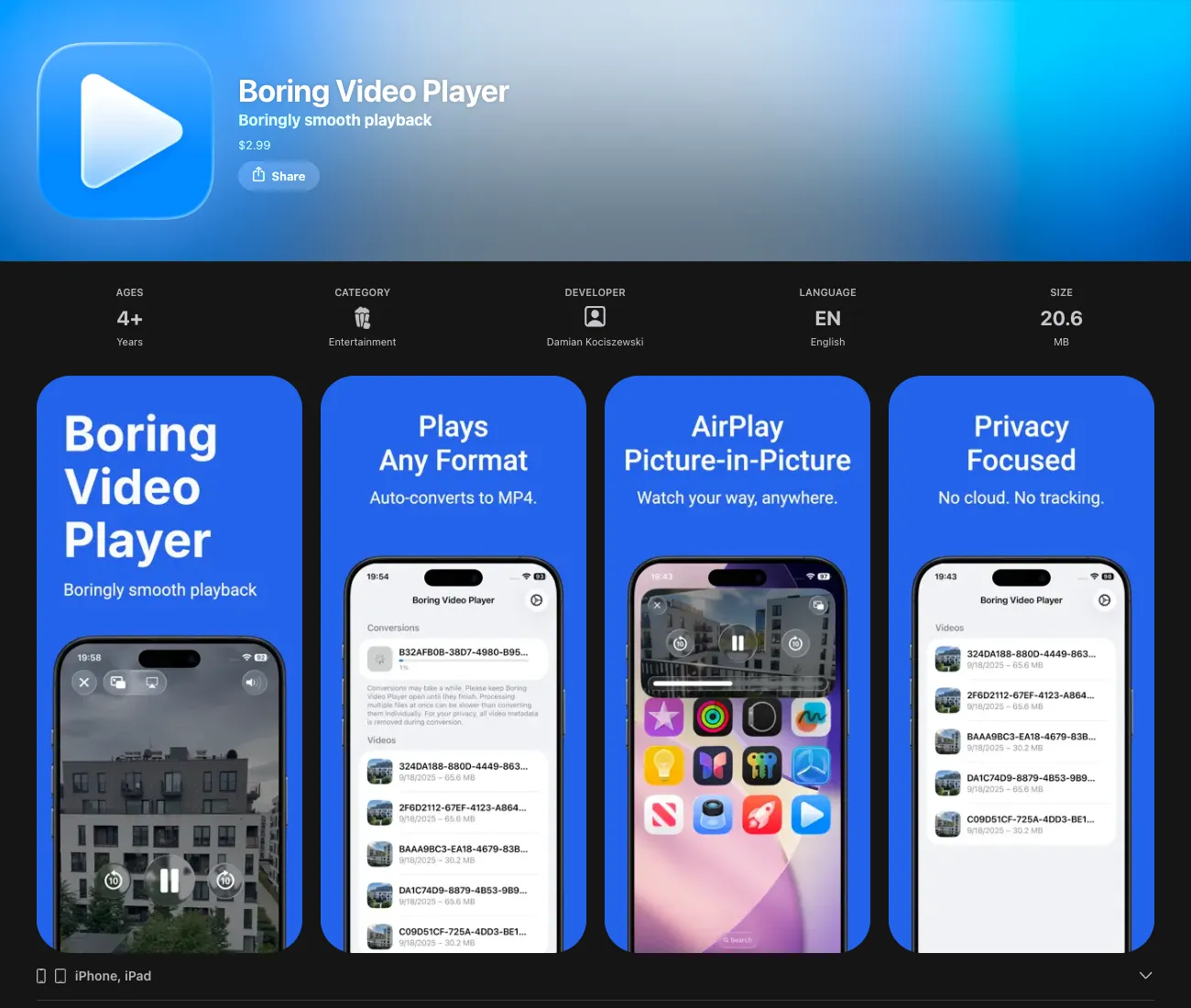 project - Boring Video Player