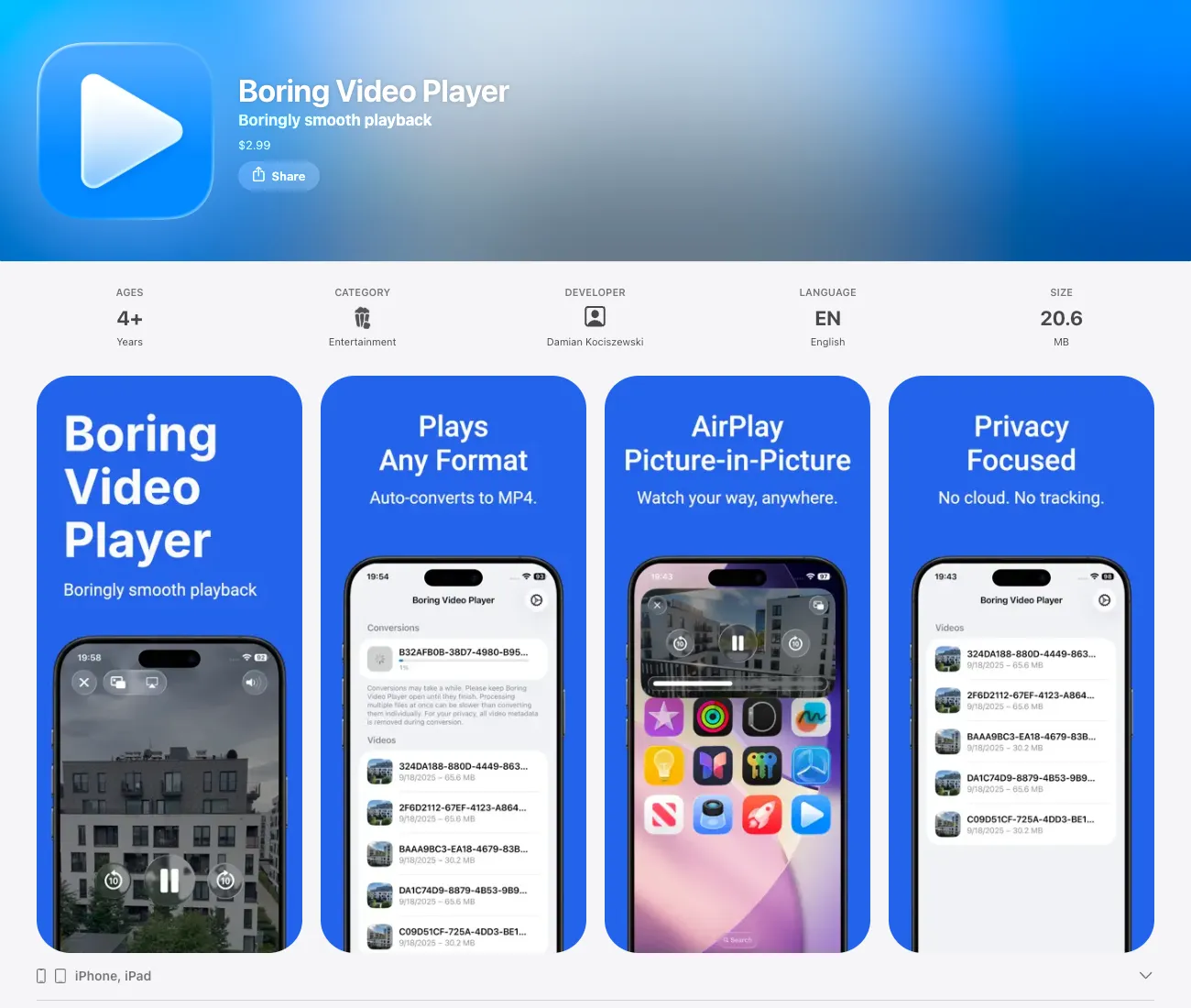 project - Boring Video Player